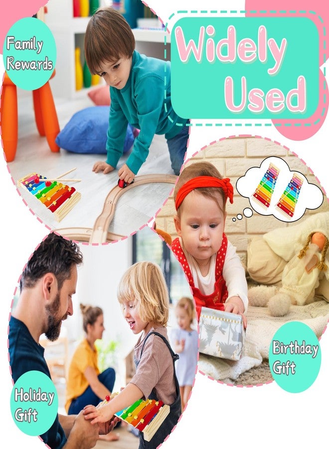 Xeehwb 2 Pcs Wooden Xylophone for Kids,Xylophone Educational Musical Toy with 2 Child Mallets 8 Diatonic Keys,Xylophone Wooden Instruments Toys for Toddlers - Image 5